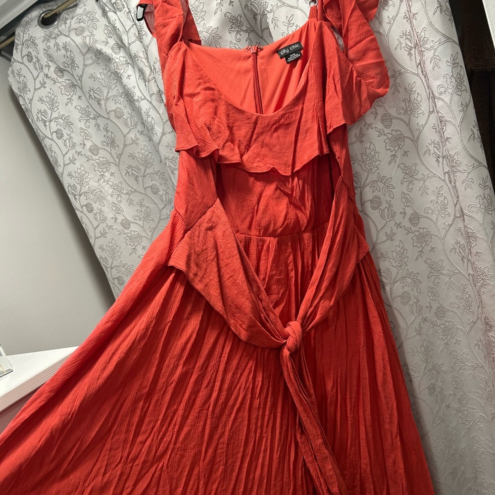 City Chic Pink Off-the-Shoulder Sundress